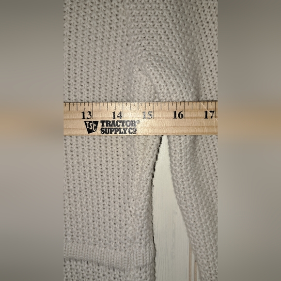 Ladies Boden Cardigan Sweater Pockets Heavy Knit Snap Front Cream Preppy 4 - Picture 9 of 11